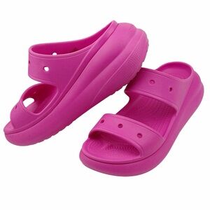 Crocs Crush Sandals Chunky Platform Slides Women’s Size 9 Pink Bubblegum Barbie